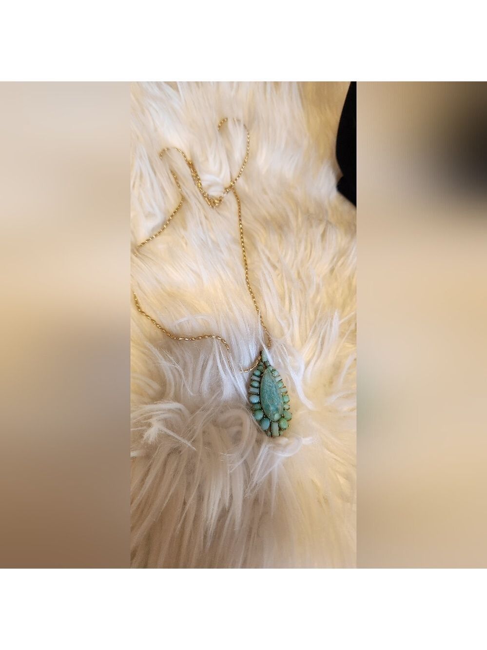Kate Spade Turquoise Pendant Necklace Gold Tone - Picture 9 of 13